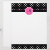 Monogram White and Black Polka Dot Pattern (Front/Back)