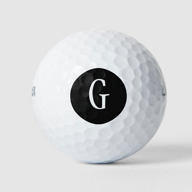 Monogram White Black Golf Balls (Front)