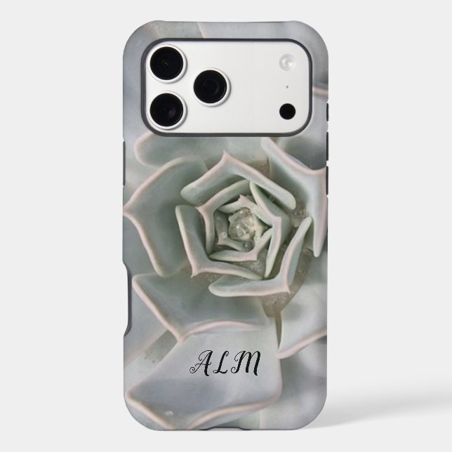 Monogram White Cactus Flower Iphone Case (Back)