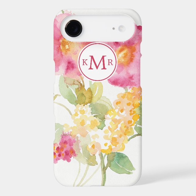 Monogram | White Daisy on Blue Case-Mate iPhone Case (Back)