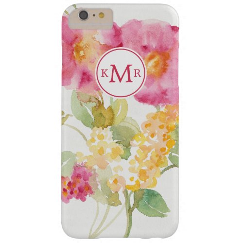 Monogram  White Daisy on Blue Barely There iPhone 6 Plus Case