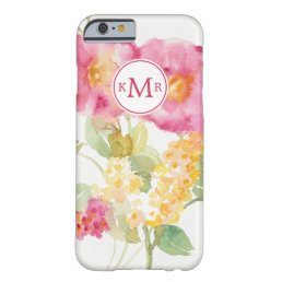Monogram | White Daisy on Blue Barely There iPhone 6 Case
