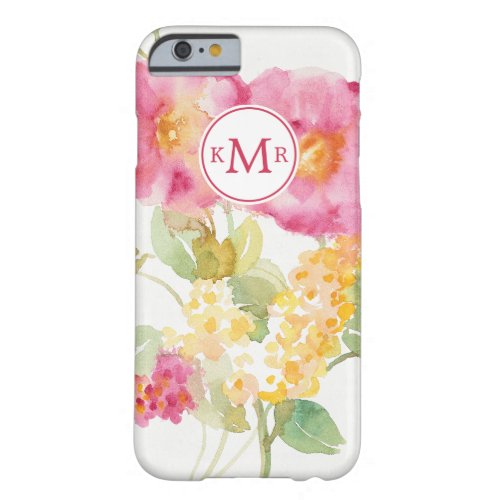 Monogram  White Daisy on Blue Barely There iPhone 6 Case