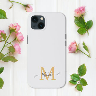 Monogram White | Elegant Minimalist iPhone 13 Case