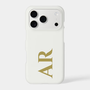 Monogram White Gold Initials Minimalist Stylish iPhone 17 Pro Case