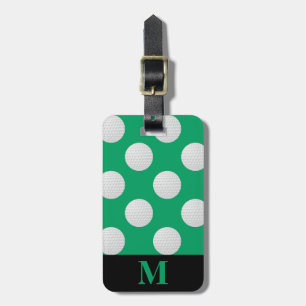 Monogram White Golf Balls, Shamrock Green Luggage Tag