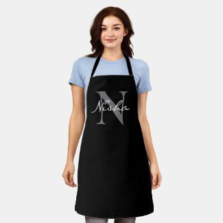 Monogram White Grey Modern Minimalist Elegant Chic