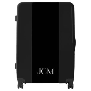 Monogram White Initials / Name on Black Luggage