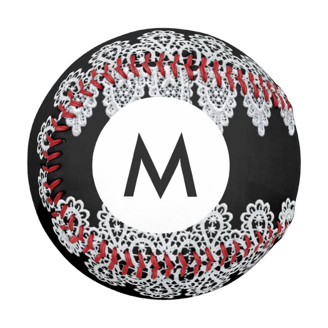 Monogram White lace Baseball (Front Left)