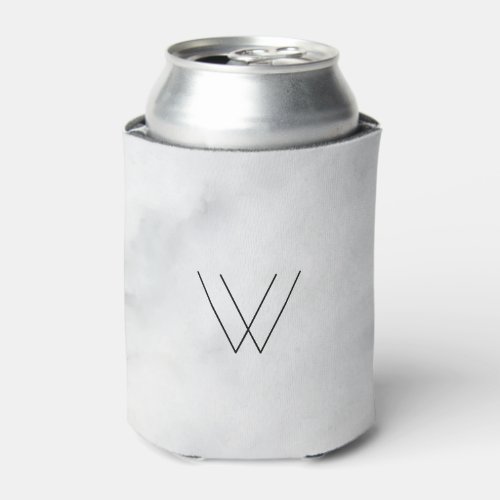 Monogram White Marble Can Cooler