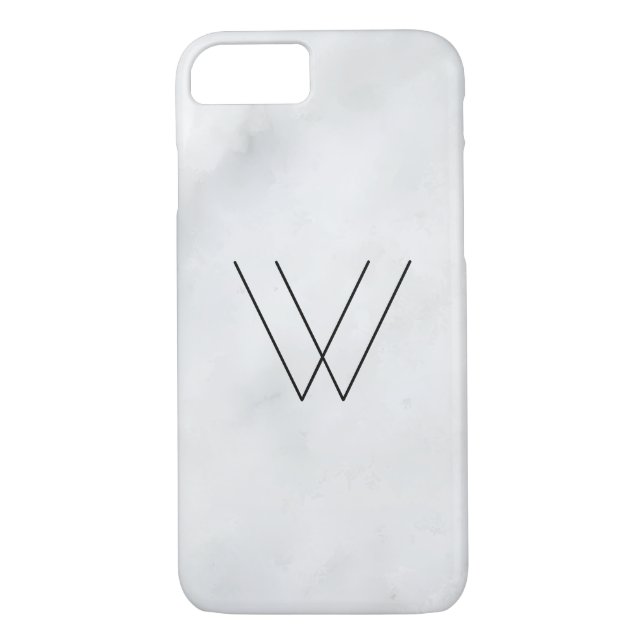 Monogram White Marble Case-Mate iPhone Case (Back)