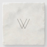 Monogram White Marble Stone Coaster at Zazzle