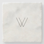Monogram White Marble Stone Coaster