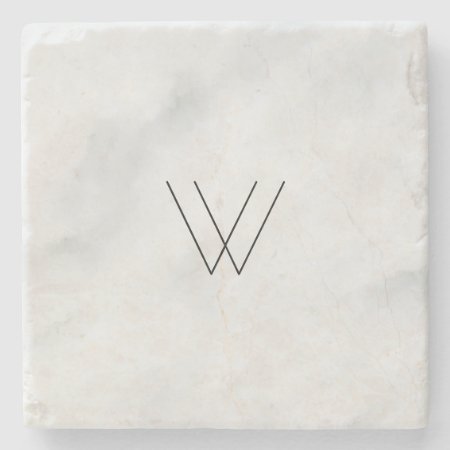 Monogram White Marble Stone Coaster