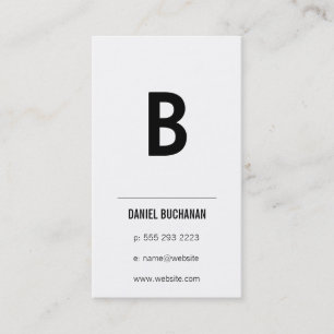 Monogram / White / Minimal Business Card
