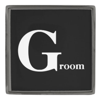 Monogram White on Black or Any Custom Color Gunmetal Finish Lapel Pin