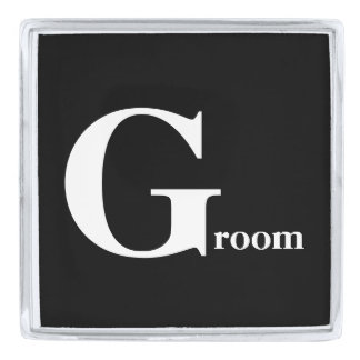 Monogram White on Black or Any Custom Color Silver Finish Lapel Pin