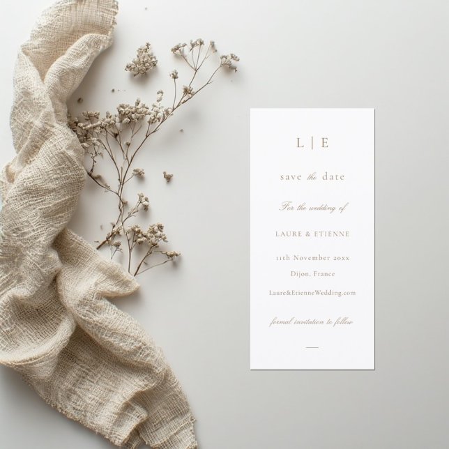 Monogram White Pink Save The Date Wedding    (Creator Uploaded)