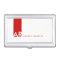 Monogram White Red Clean Business Card Holder