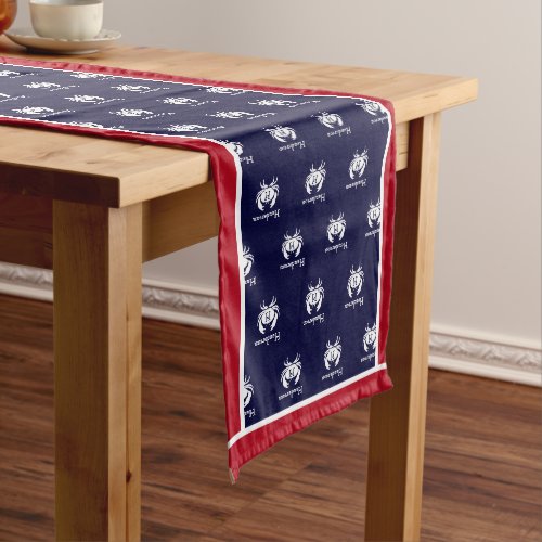 Monogram White Red Crab Nautical Coastal   Short Table Runner