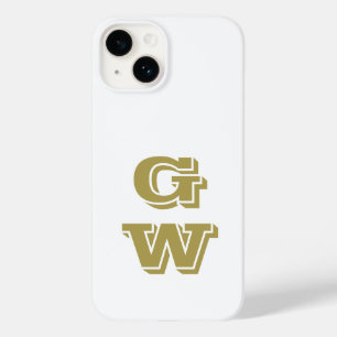 Monogram White Retro Gold Initials Minimalist Cool Case-Mate iPhone 14 Case