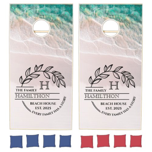 Monogram White Sand Sea Waves Family Beach House 