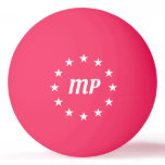 Monogram White Stars Pink Ping Pong Ball