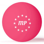 Monogram White Stars Pink Ping Pong Ball Monogram White Stars Pink Ping Pong Ball