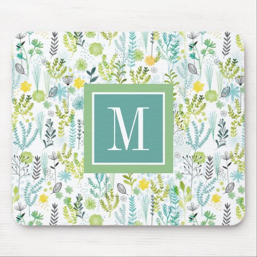 Monogram  Wild and Free Pattern Mouse Pad
