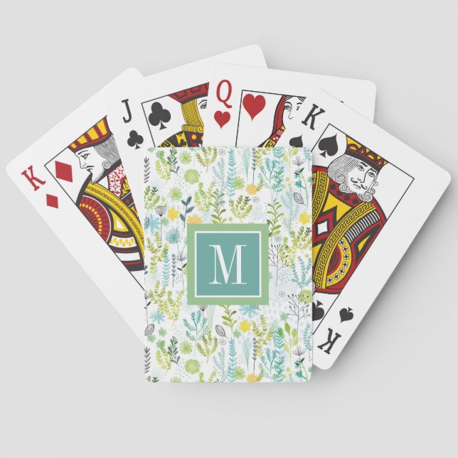 Monogram | Wild and Free Pattern Poker Cards (Back)