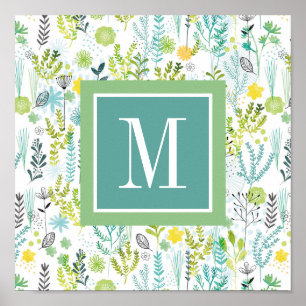 Monogram   Wild and Free Pattern Poster