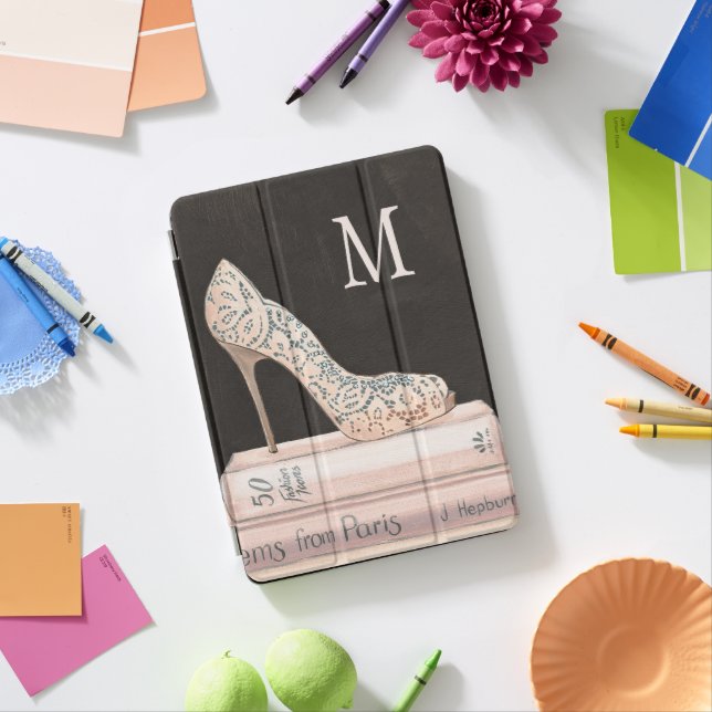 Monogram | Wild Apple | Elegant High Heel Fashion iPad Air Cover (In Situ)