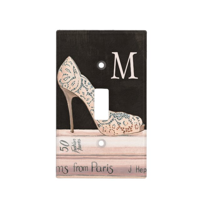 Monogram | Wild Apple | Elegant High Heel Fashion Light Switch Cover (Front)