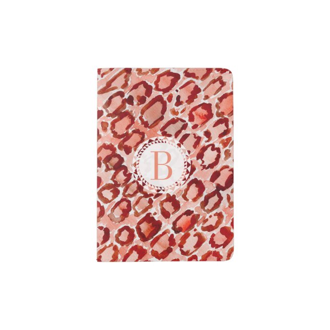 Monogram WILD CAT Leopard Skin Animal Print Passport Holder (Front)