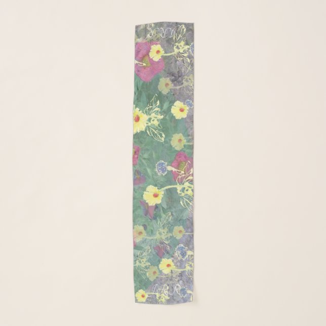 Monogram Wildflowers Scarf (Front)
