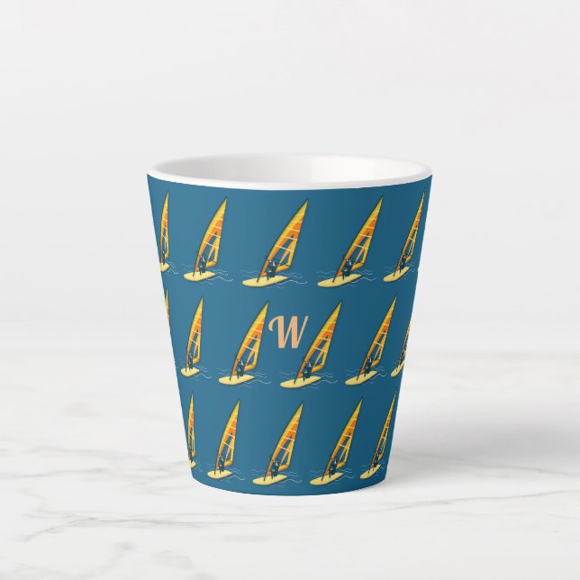 Monogram Windsurfing Latte Mug (Front)