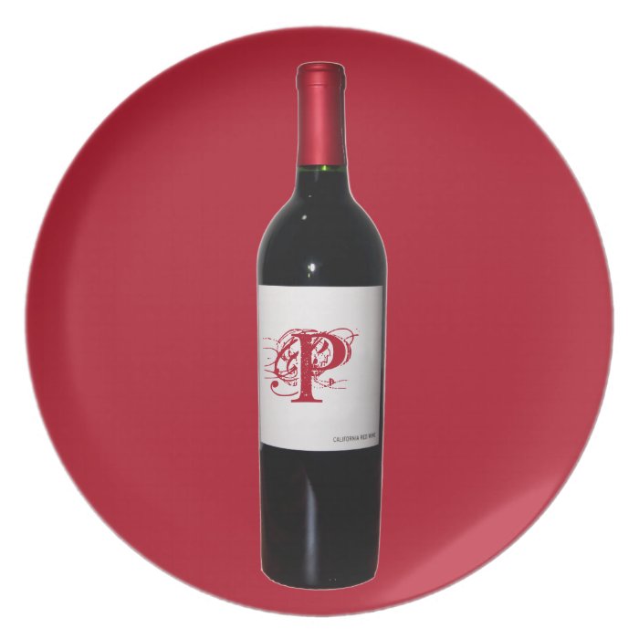 Monogram Wine Bottle Plate