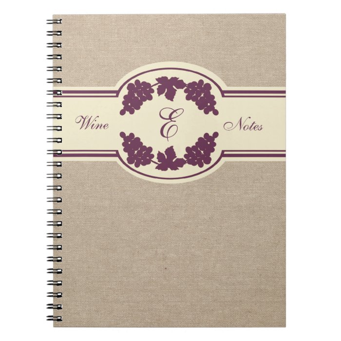 Monogram Wine Journal Notebook