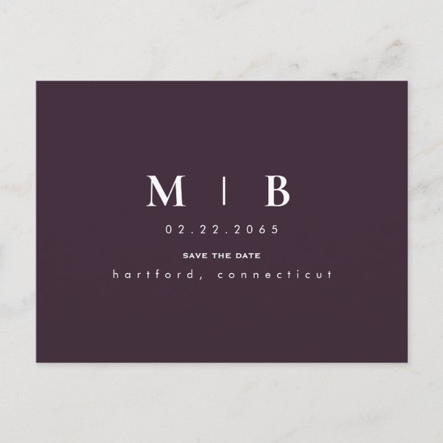 Monogram Wine Save the Date Announcement (Front)
