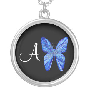 Monogram Wings Silver Plated Necklace