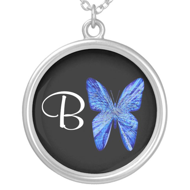 Monogram Wings Silver Plated Necklace (Front)