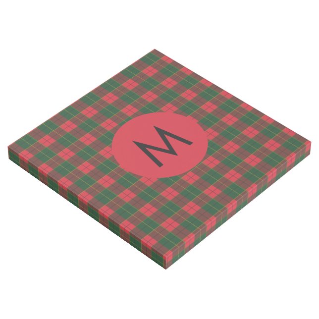 Monogram Winter Holiday Tartan pattern Scottish Gallery Wrap (3/4)
