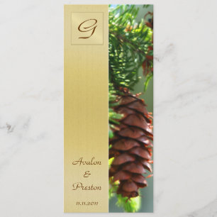 Monogram Winter Pinecone Program Invitation