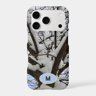 Monogram Winter Snowy Tree Crown Photo - iPhone 17 Pro Case