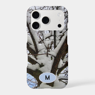 Monogram Winter Snowy Tree Crown Photo - iPhone 17 Pro Case