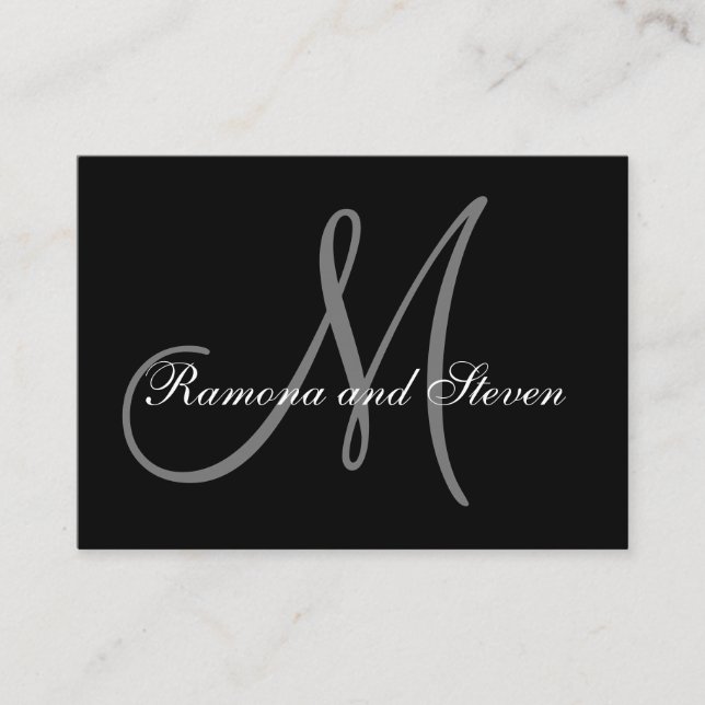 Monogram Wishing Well Card for Wedding Invitations (Front)