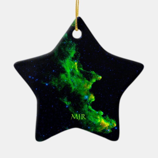 Monogram, Witch Head Nebula deep space image Ceramic Ornament (Front)