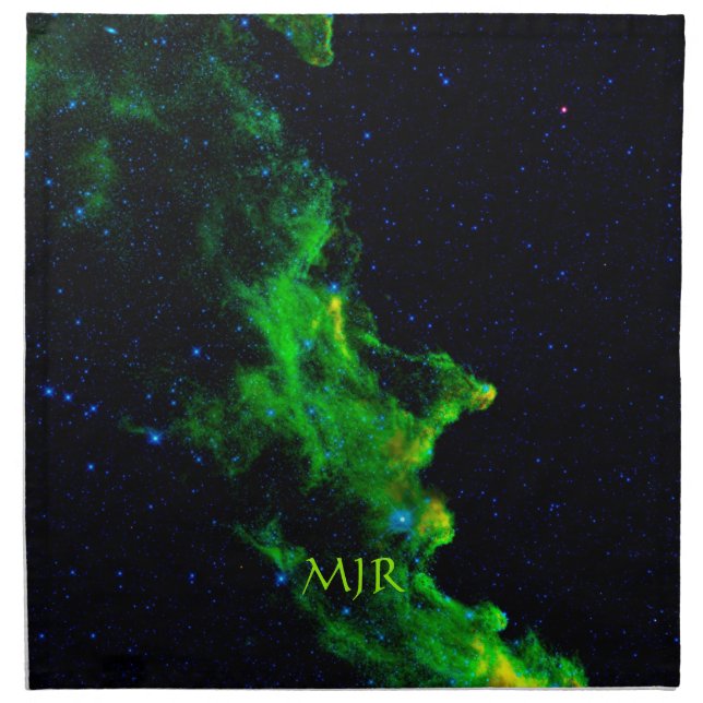 Monogram, Witch Head Nebula deep space image Cloth Napkin (Front)
