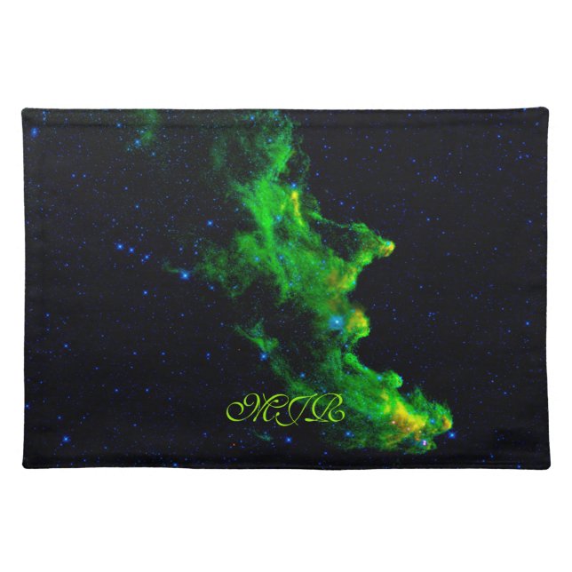 Monogram, Witch Head Nebula deep space image Cloth Placemat (Front)