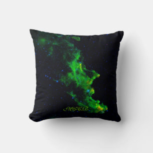 Monogram, Witch Head Nebula deep space image Throw Pillow